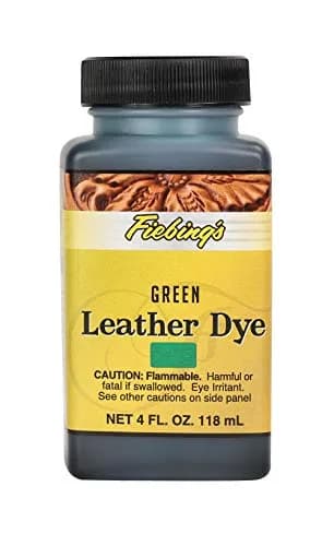 Fiebing's Leather Dye - Vibrant Green 118ml (4 fl oz) - Alcohol-Based Penetrating Dye for Leather & Wood thumbnail 1