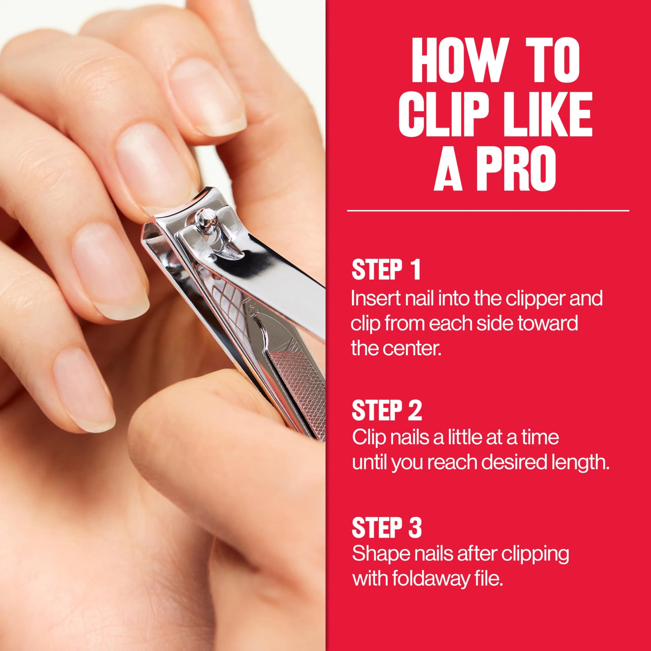 Revlon Nail Clipper With File, Curved Blade for Accurate Trimming & Grooming, Silver (9.5g) - view 6