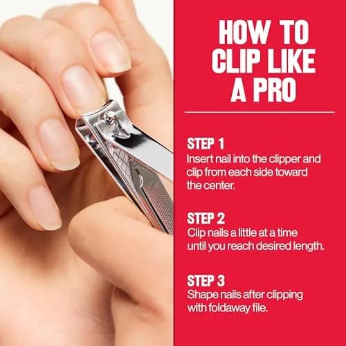 Revlon Nail Clipper With File, Curved Blade for Accurate Trimming & Grooming, Silver (9.5g) thumbnail 6