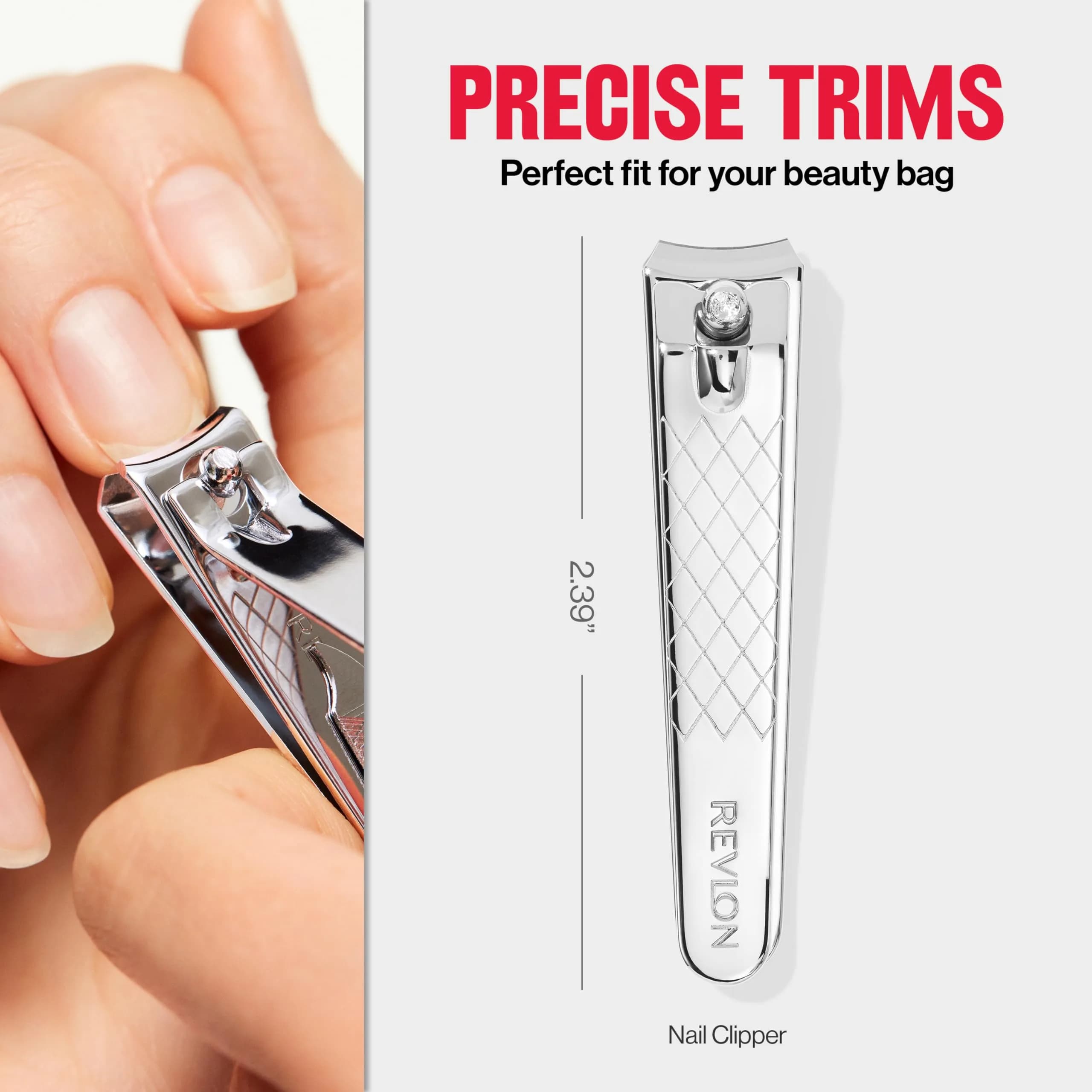 Revlon Nail Clipper With File, Curved Blade for Accurate Trimming & Grooming, Silver (9.5g) - view 7