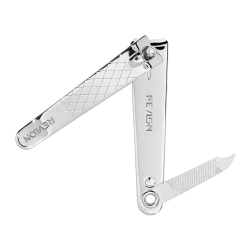 Revlon Nail Clipper With File, Curved Blade for Accurate Trimming & Grooming, Silver (9.5g) thumbnail 2