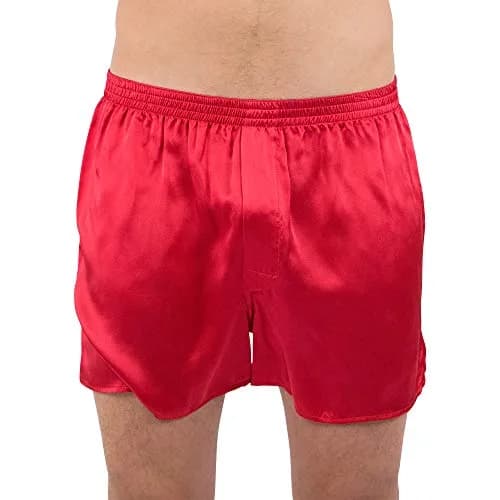INTIMO Classic Silk Boxers - Big & Tall, Red, 1X | All-Day Comfort & Luxury Silk Feel thumbnail 1