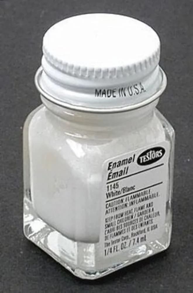 Testors White Gloss Enamel Hobby Paint 0.25 Fl Oz | Durable, High-Gloss Finish for Art & Craft Projects