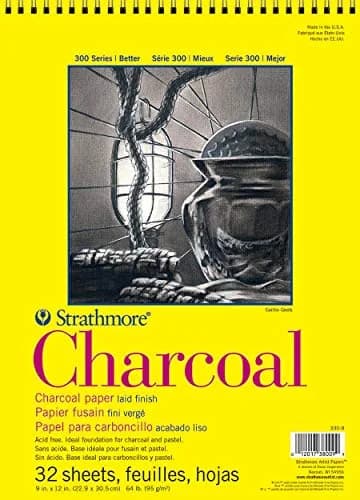 Strathmore 300 Series Charcoal Pad 25cm x 30cm (9 X 12 inches) | Acid-Free Laid Surface for Artists thumbnail 1