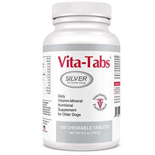 Vita-Tabs Silver Senior Dog Supplement 100 Chewables | Supports Bones, Joints, Energy & Immunity thumbnail 1