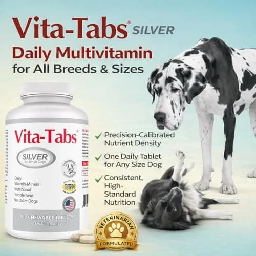 Vita-Tabs Silver Senior Dog Supplement 100 Chewables | Supports Bones, Joints, Energy & Immunity thumbnail 8