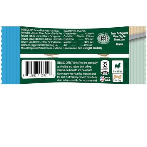 Bonies Natural Breath and Dental Formula Treats for Dogs, 2 Mini Bones Pack | All Natural, Freshens Breath, Low Calories, Made in USA thumbnail 8