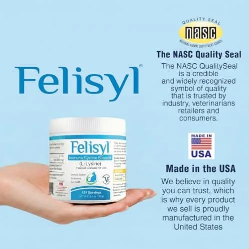 Pet Health Solutions Felisyl L-Lysine Granules for Cats 100g (3.5 oz) Supports Immune & Respiratory Health thumbnail 6