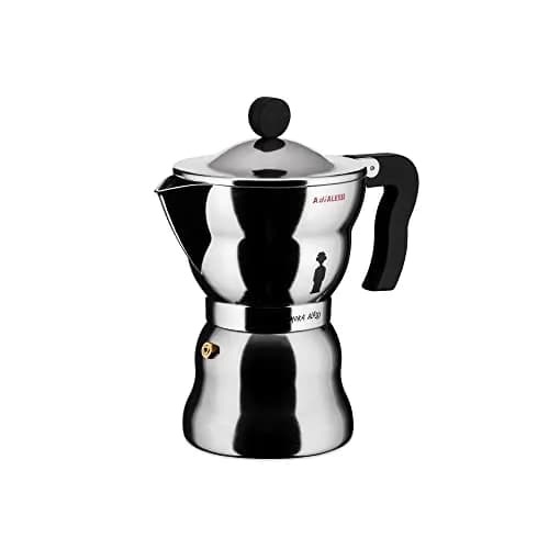 Alessi AAM33/6 Design Espresso Coffee Maker 6 Cups | Aluminum & Thermoplastic Resin, Black Handle thumbnail 2