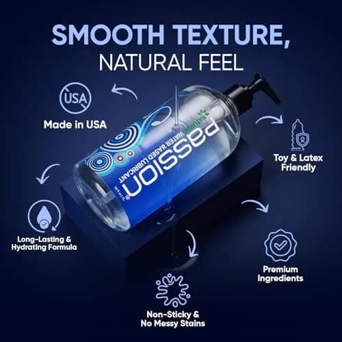 Passion Natural Water-Based Personal Lubricant 16 Fl Oz | Smooth, Non-Sticky, Easy-to-Clean Formula for Comfortable Use thumbnail 4