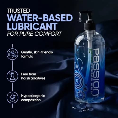Passion Natural Water-Based Personal Lubricant 16 Fl Oz | Smooth, Non-Sticky, Easy-to-Clean Formula for Comfortable Use thumbnail 2