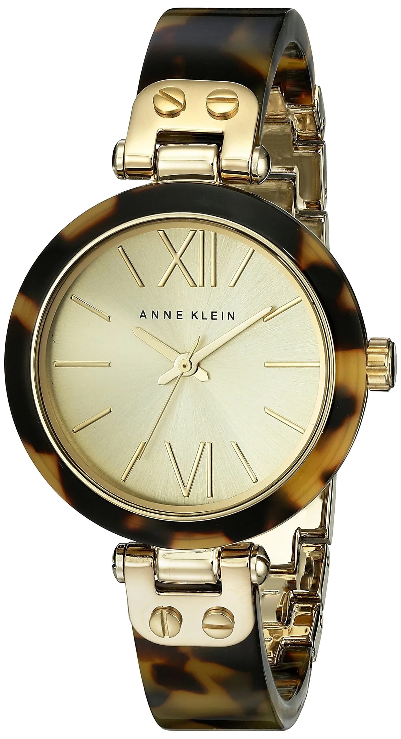 Anne Klein Women's Resin Bangle Watch 34mm Gold-Tone Dial Elegant Accessory
