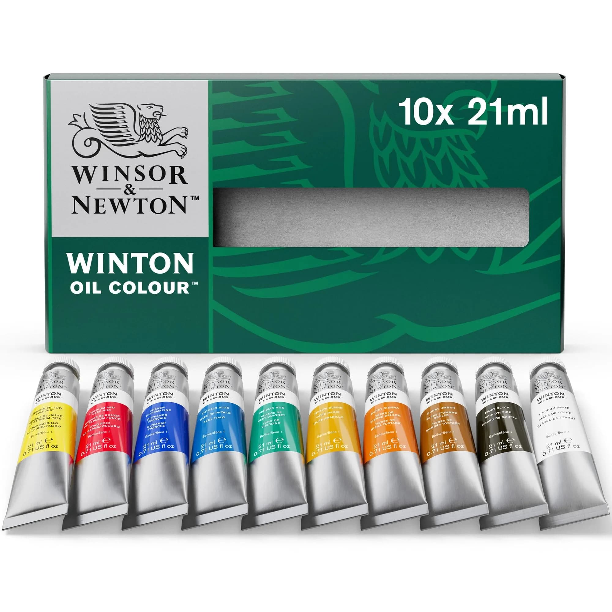 Winsor & Newton Winton Oil Color Basic Set, 10 x 21ml Tubes | Conforms to ASTM D4236 - main product image