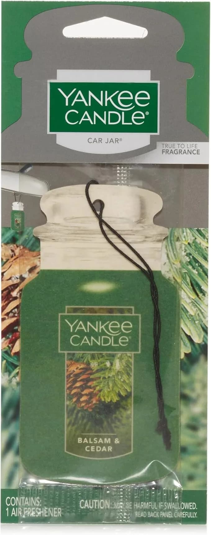 Yankee Candle Balsam & Cedar Paper Car Jar Air Freshener, Pack of 3 | Long-Lasting Fragrance for Cars - view 3