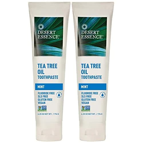 Desert Essence Tea Tree Oil Toothpaste - Mint - 6.25 Oz - Pack of 2 | Deep Cleans Teeth & Gums thumbnail 1