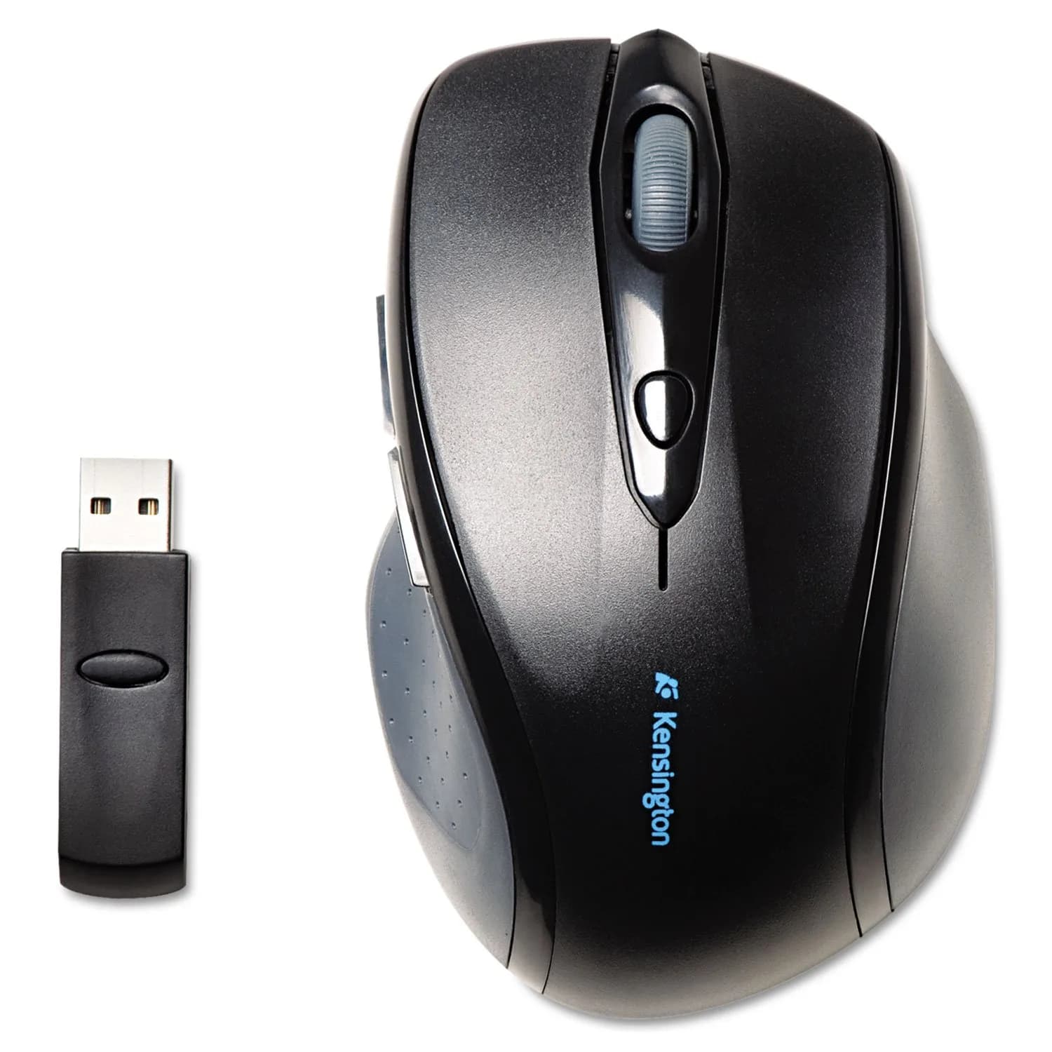Kensington Pro Fit Full-Size Wireless Mouse (K72370US),Black/Silver | Ergonomic, 1200 DPI, Plug & Play, All-Day Comfort — Black/silver