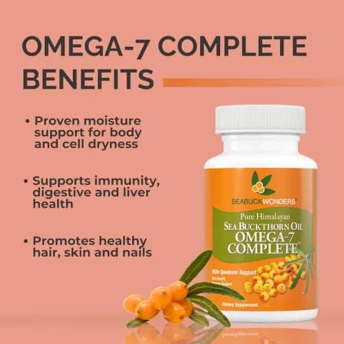 SEABUCKWONDERS Organic Sea Buckthorn Oil Omega-7 Complete, 60 Softgels | Supports Skin & Immunity thumbnail 2