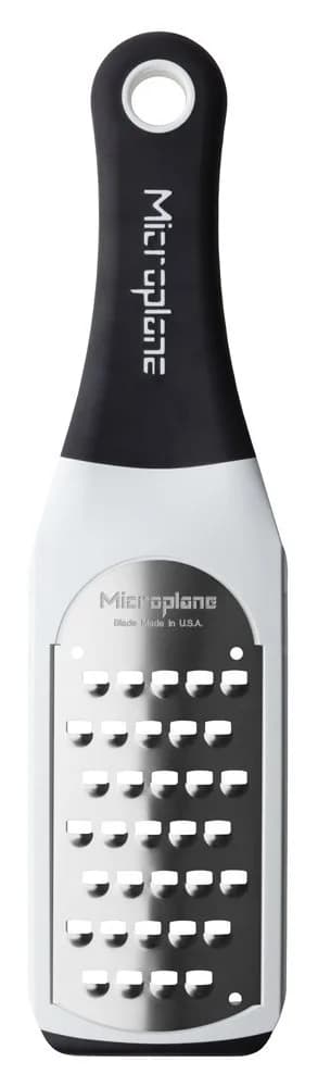 Microplane Artisan Series Extra Coarse Grater & Zester (Red) 20.3 cm (8 in) | USA-Sourced Stainless Steel — White / Extra Coarse