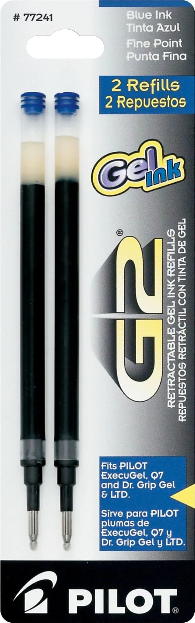 Pilot G2 Gel Ink Refills Fine Point 0.7 mm Blue 2 Count | Longest-Lasting Gel Ink Refills - view 3