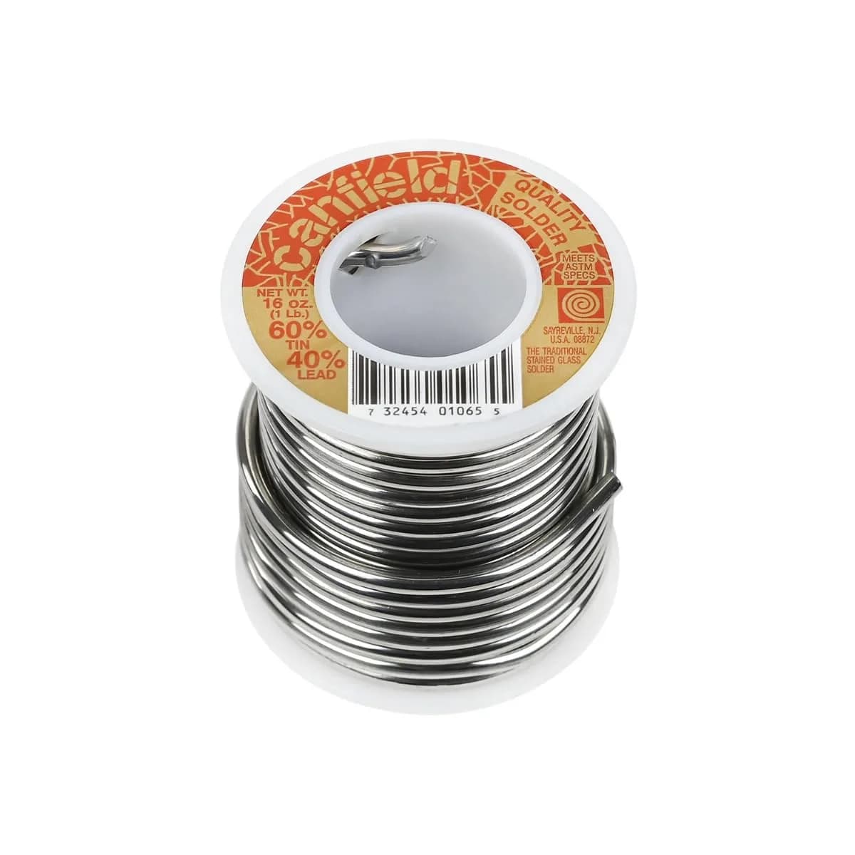 Canfield 60/40 Solder for Stained Glass | Virgin Material, 1Lb Spool, Silver