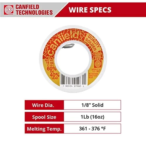 Canfield 60/40 Solder for Stained Glass | Virgin Material, 1Lb Spool, Silver thumbnail 3