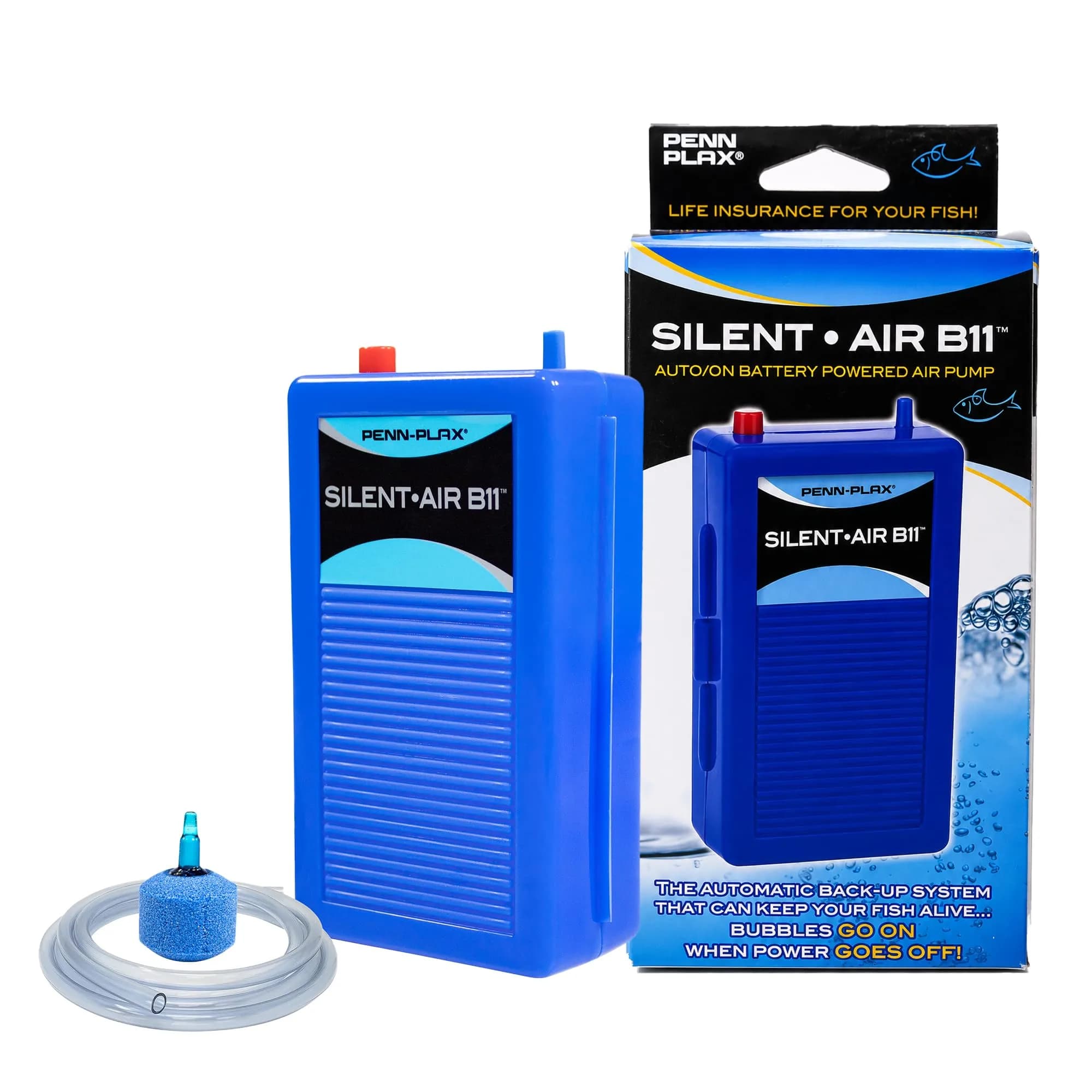 Penn-Plax Silent-Air Aquarium Air Pump with Battery Backup for Fish Tanks up to 29 Gallons | Emergency Power Outage Support (120 chars) — 29 gallons
