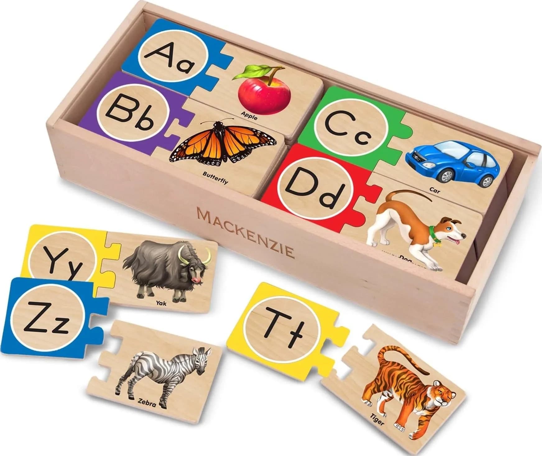 Melissa & Doug Self-Correcting Alphabet Wooden Puzzles with Storage Box (52 pcs) | Educational ABC Puzzles for Kids Ages 4+ thumbnail 1