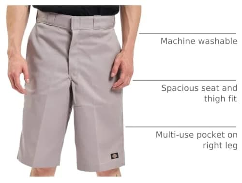 Dickies Men's 13 Inch Loose Fit Work Short - Durable Utility Shorts, Multi-Pocket Design, Lightweight for Shop & Jobsite, Silver Gray, 50 US | Heavy-Duty Workwear thumbnail 4