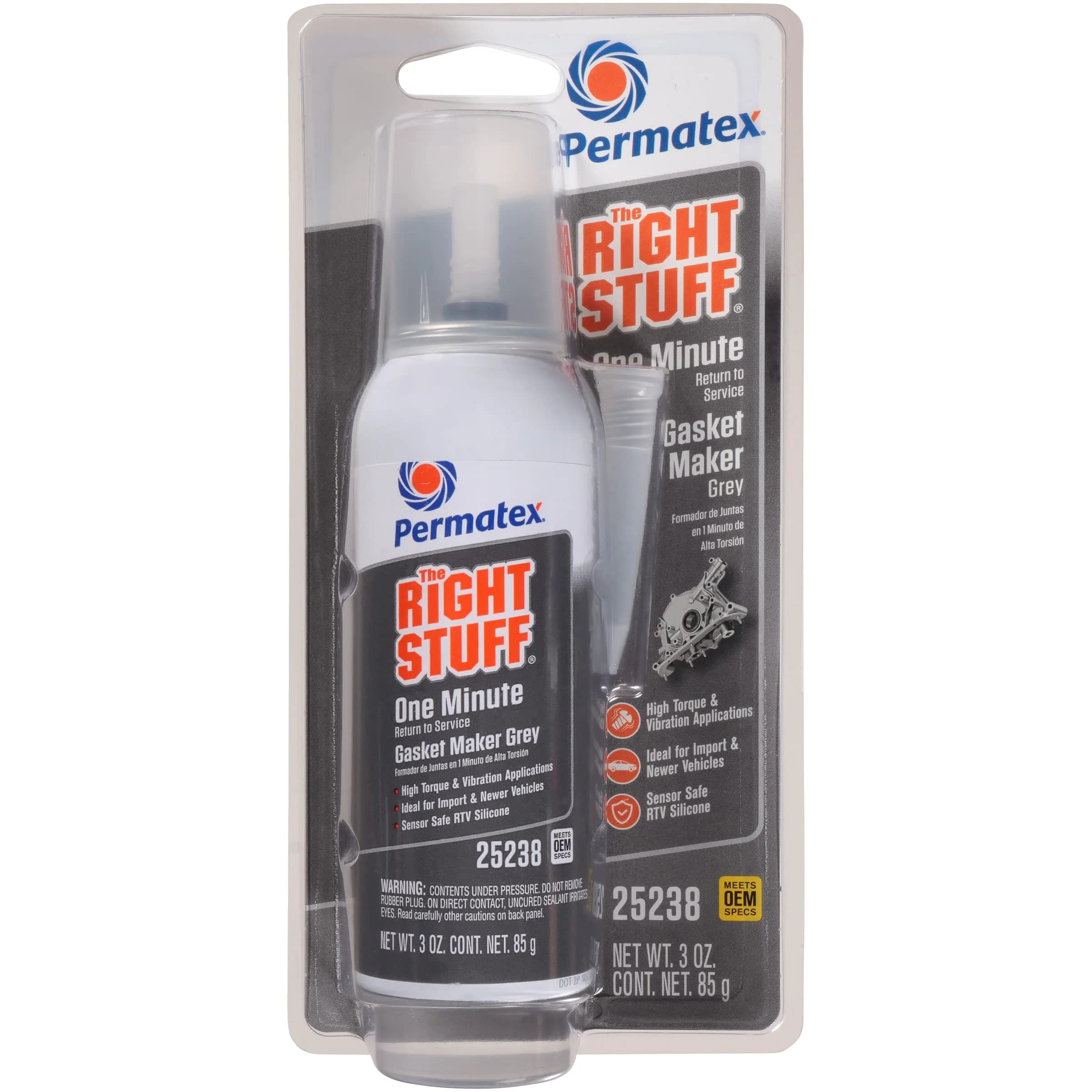 Permatex The Right Stuff 1 Minute Grey Gasket Maker 89ml (3 Fl Oz) | High-Torque Engine Sealant - main product image