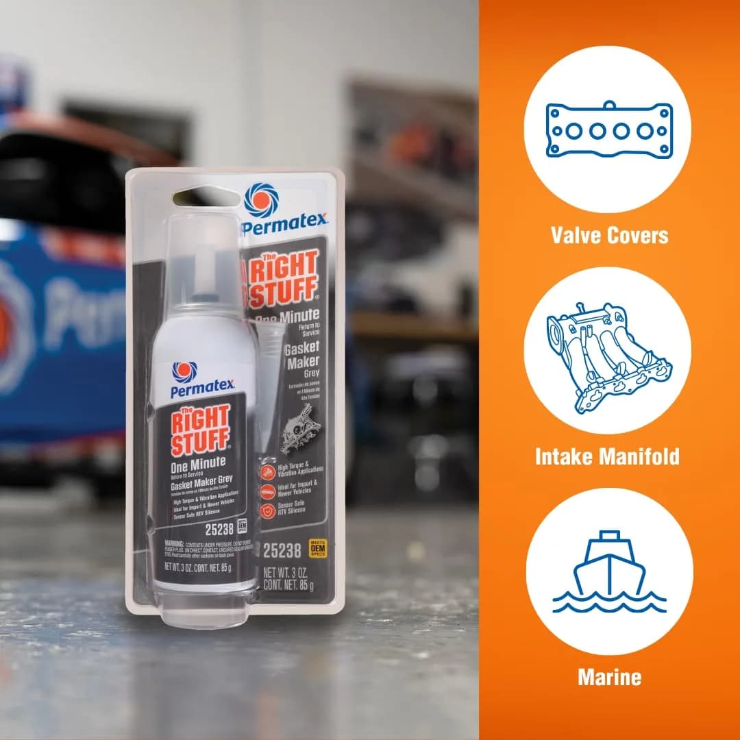Permatex The Right Stuff 1 Minute Grey Gasket Maker 89ml (3 Fl Oz) | High-Torque Engine Sealant - view 3