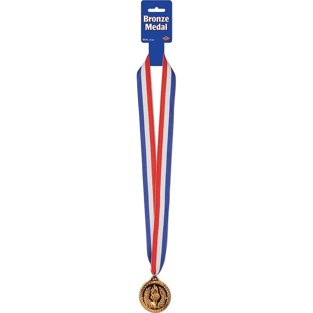 Beistle Bronze Medal with Ribbon Party Accessory | 1 Count - main product image