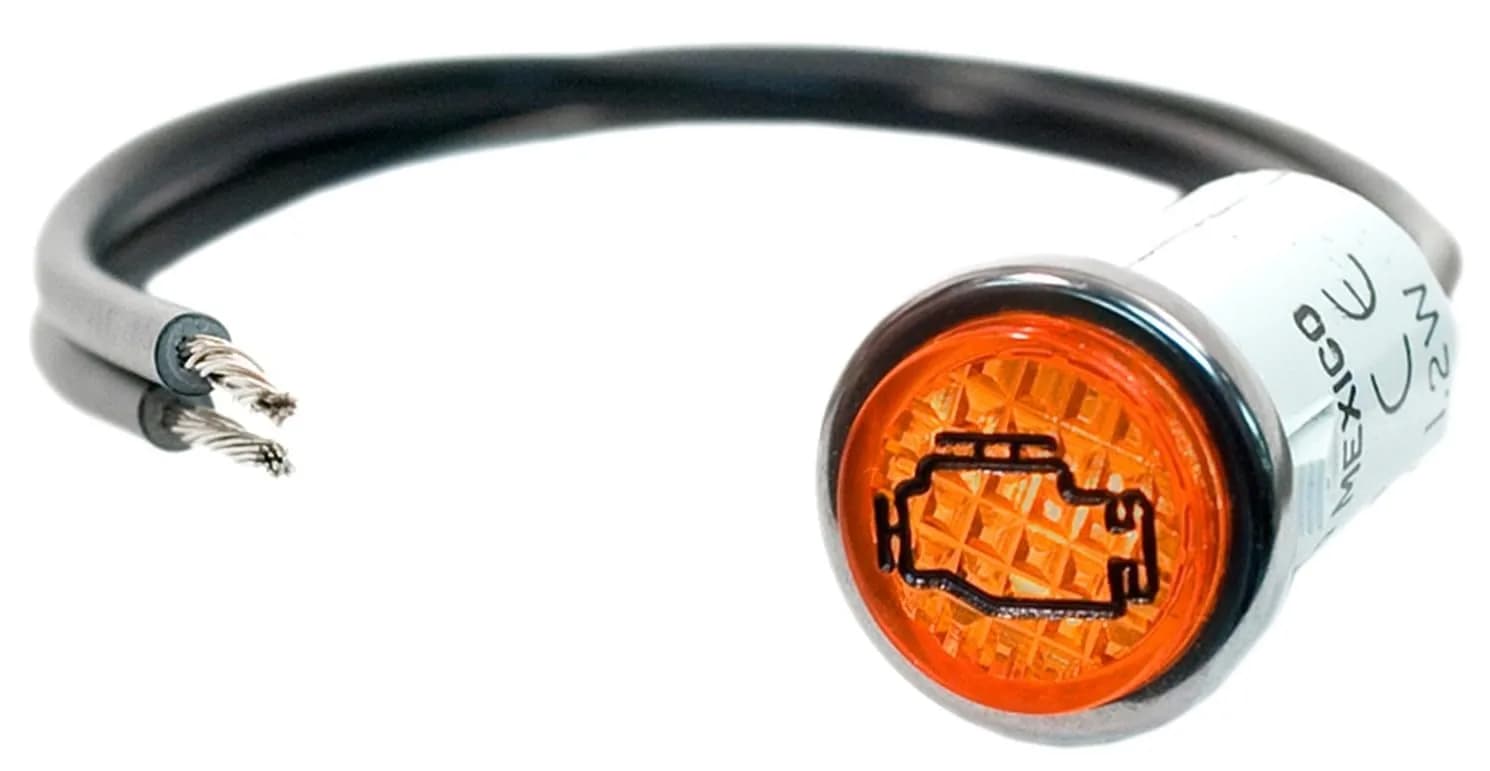 Painless Performance 80207 Check Engine Light Indicator 1/2" Amber Lens | 12V Incandescent Bulb