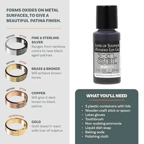 The Beadsmith XL Gel Liver of Sulfur Extended Life Gel | Patina & Oxidation for Jewelry (70-120 chars) thumbnail 2
