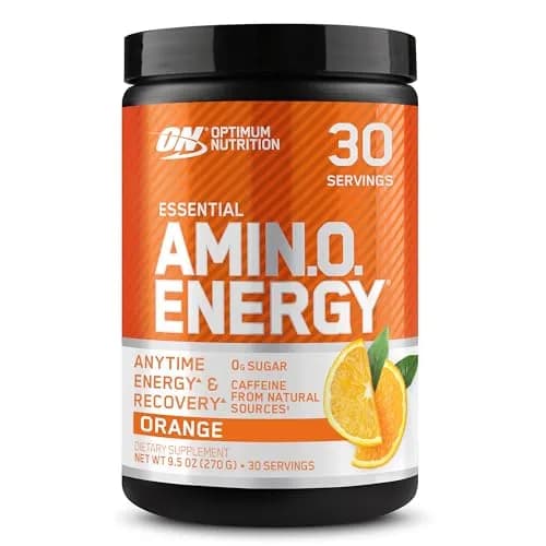 Optimum Nutrition Amino Energy Powder Orange Cooler 270g (9.5 Oz) | BCAAs & Caffeine for Energy & Focus thumbnail 1