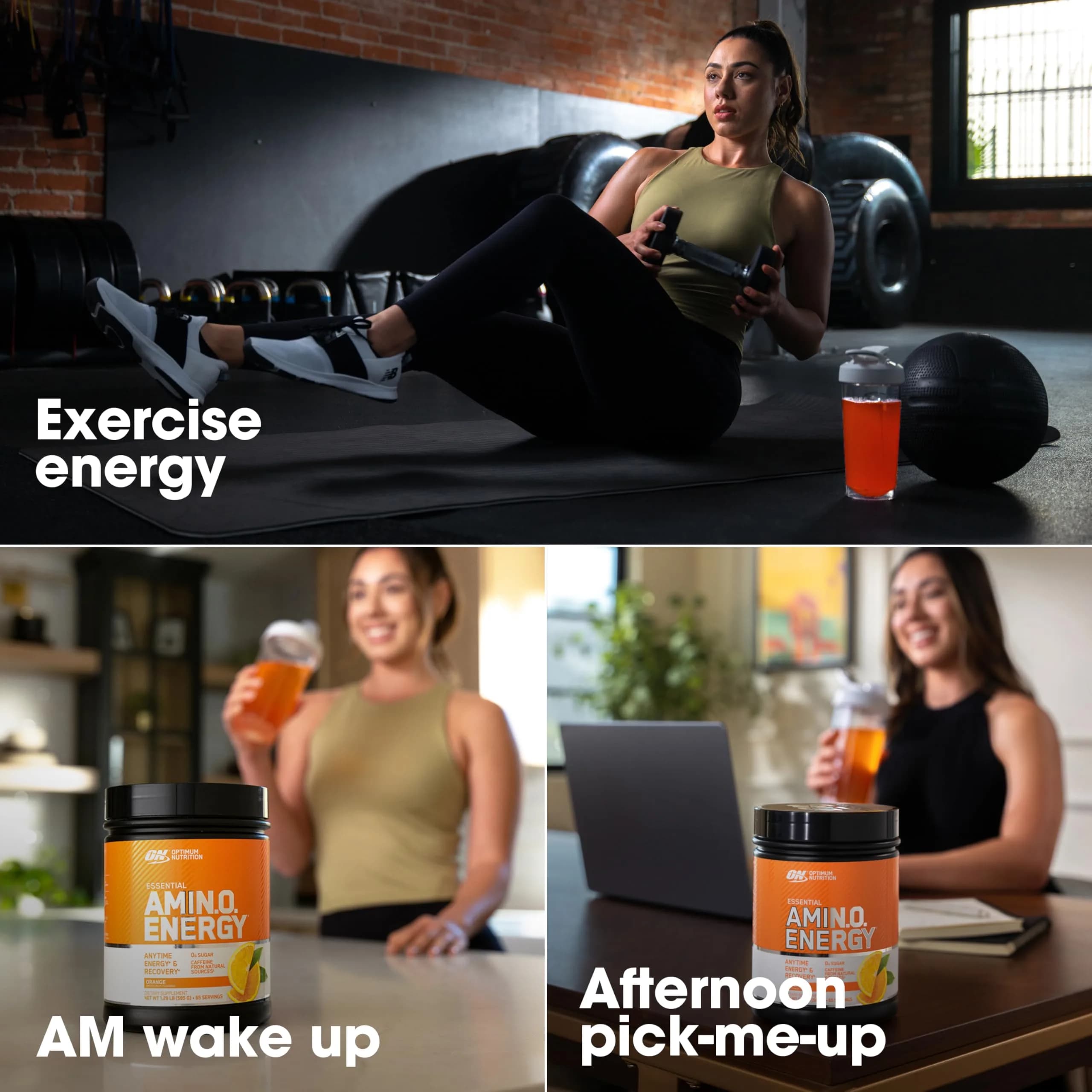 Optimum Nutrition Amino Energy Orange Cooler - BCAA & Energy Blend for Workouts (9.5 Oz) - view 3