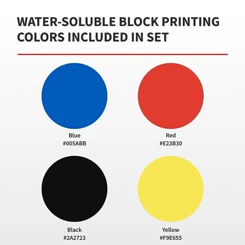 Speedball Water-Soluble Block Printing Ink Set – 4 Bold Colors 37ml (1.25 Fl Oz) | Satiny Finish for Lino & Fabric thumbnail 4