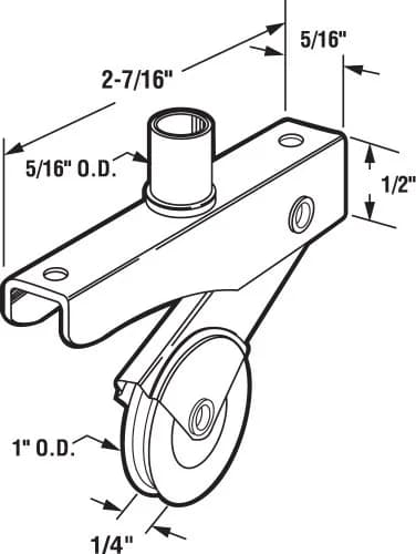 PRIME-LINE B 701 1 Inch Nylon Screen Door Roller, 2 Pack | Spring-Loaded Adjustment for Smooth Operation thumbnail 2