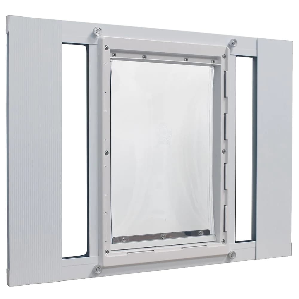 Ideal Pet Products Aluminum Sash Window Pet Door | Large Flap Size 10-1/2" x 15" | Adjustable Width 27"-32" — 10-1/2" x 15" Large Flap Size