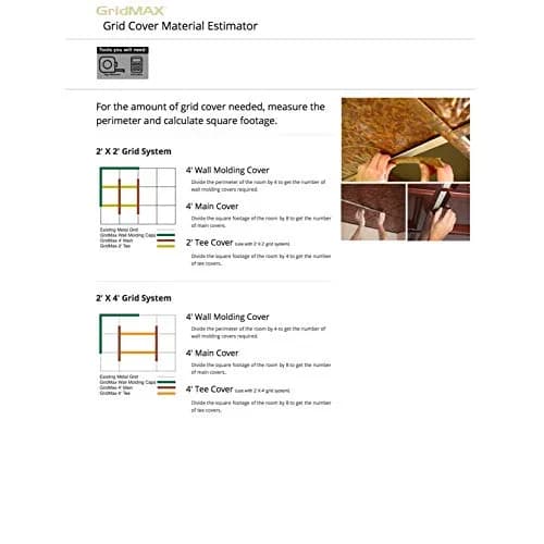 GridMAX Bermuda Bronze Ceiling Grid Cover Kit 100 sq ft | Easy Snap-On Installation for 15/16" Metal Grids thumbnail 4