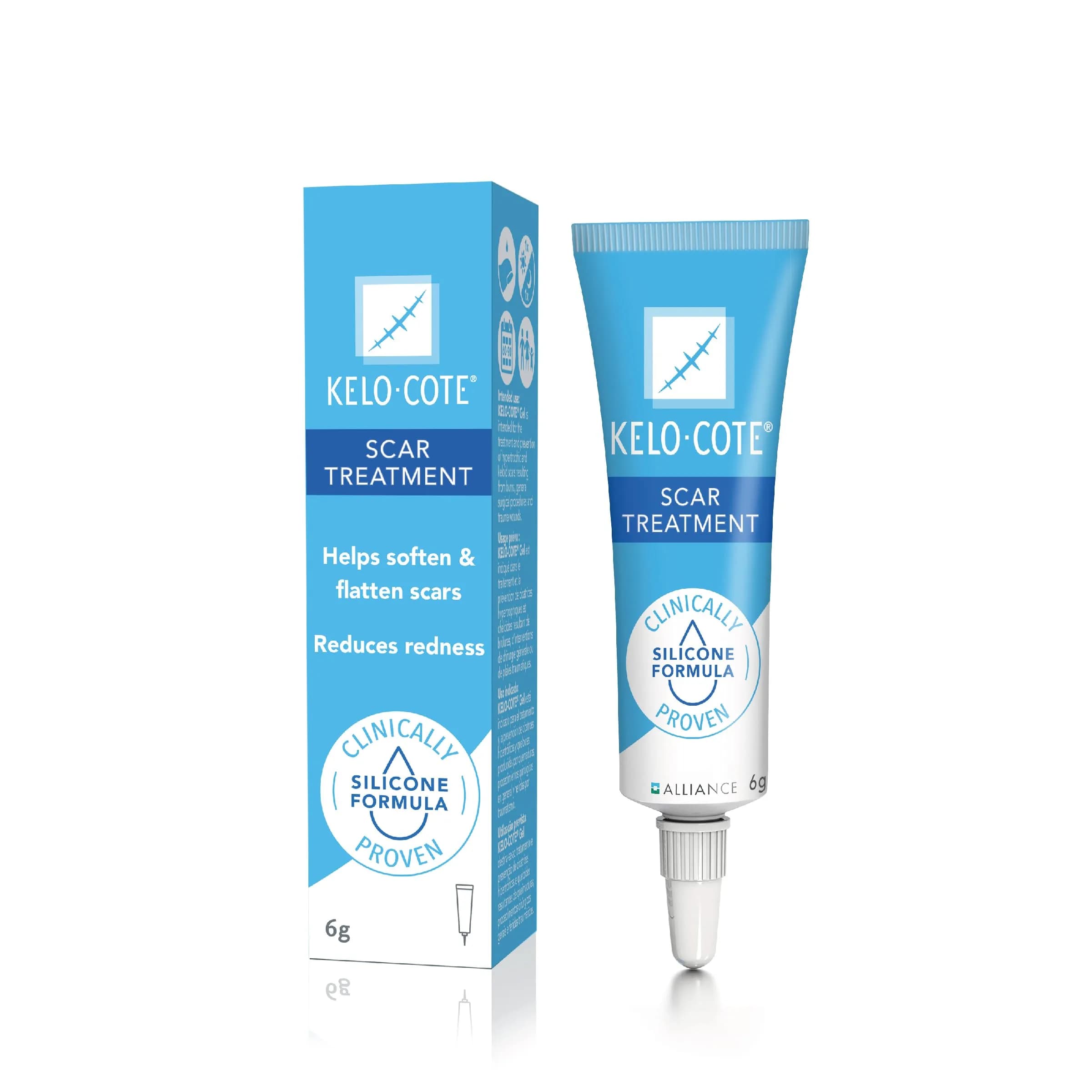 KELO-COTE Silicone Scar Gel 6g | Waterproof, Softens & Flatten Hypertrophic & Keloid Scars — 0.21 Ounce