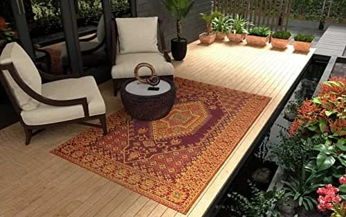 Mad Mats Reversible Outdoor Rug 6' x 9' | Durable UV-Protected Plastic Mat thumbnail 4