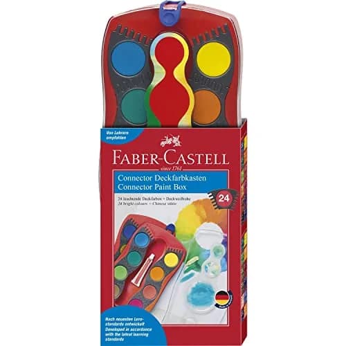 Faber-Castell Connector Watercolor Paint Set, 24 Colors, 7mm Pans | Non-Toxic & Washable Art Supplies for Kids thumbnail 1