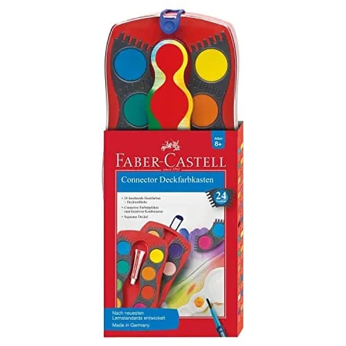 Faber-Castell Connector Watercolor Paint Set, 24 Colors, 7mm Pans | Non-Toxic & Washable Art Supplies for Kids thumbnail 2