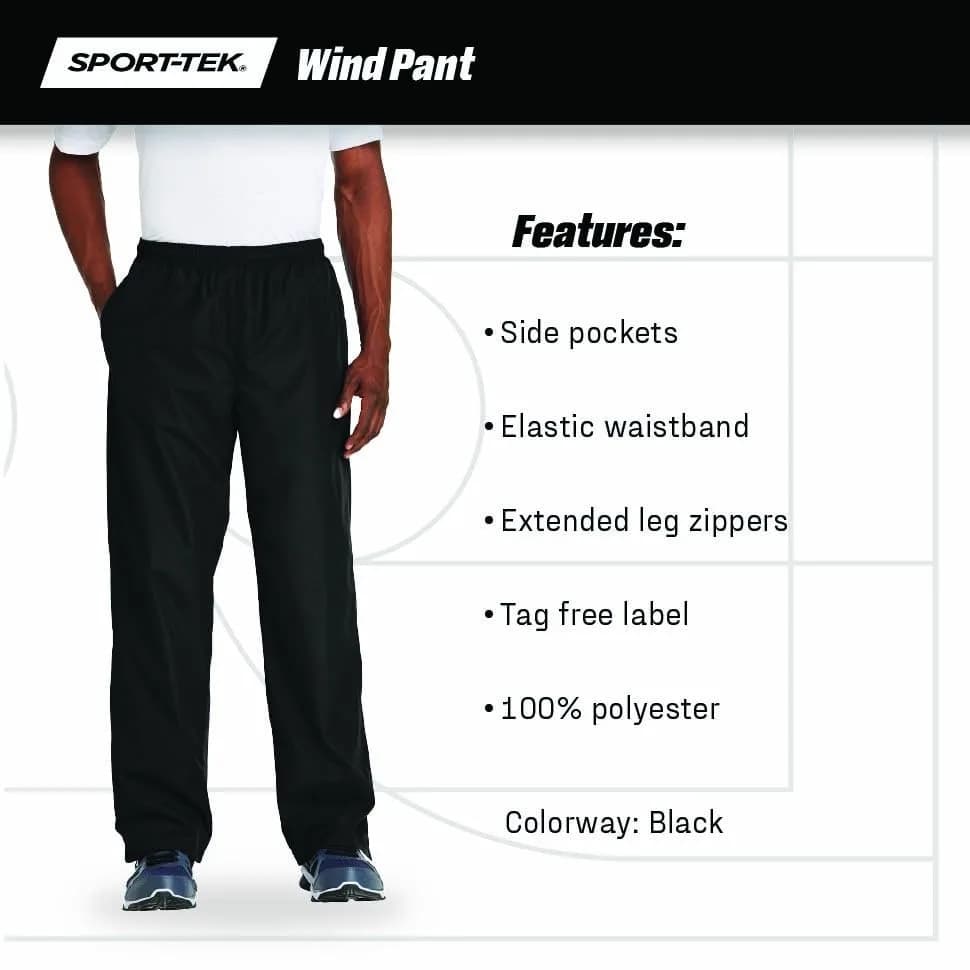 SPORT-TEK Unisex Wind Pant | Athletic Water-Repellent Sweatpants, Graphite, X-Large thumbnail 5