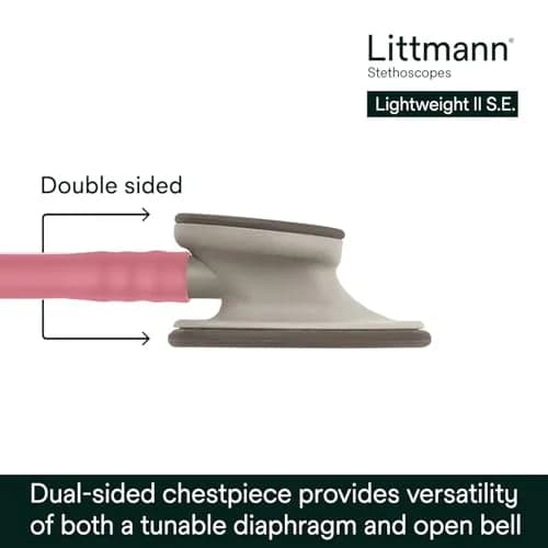 3M Littmann Lightweight II S.E. Stethoscope, 28" Pearl Pink Tube | Tunable Diaphragm & Dual-Sided Chestpiece thumbnail 4