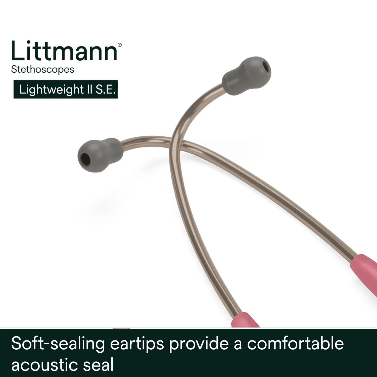3M Littmann Lightweight II S.E. Stethoscope, 28" Pearl Pink Tube | Tunable Diaphragm & Dual-Sided Chestpiece - view 5