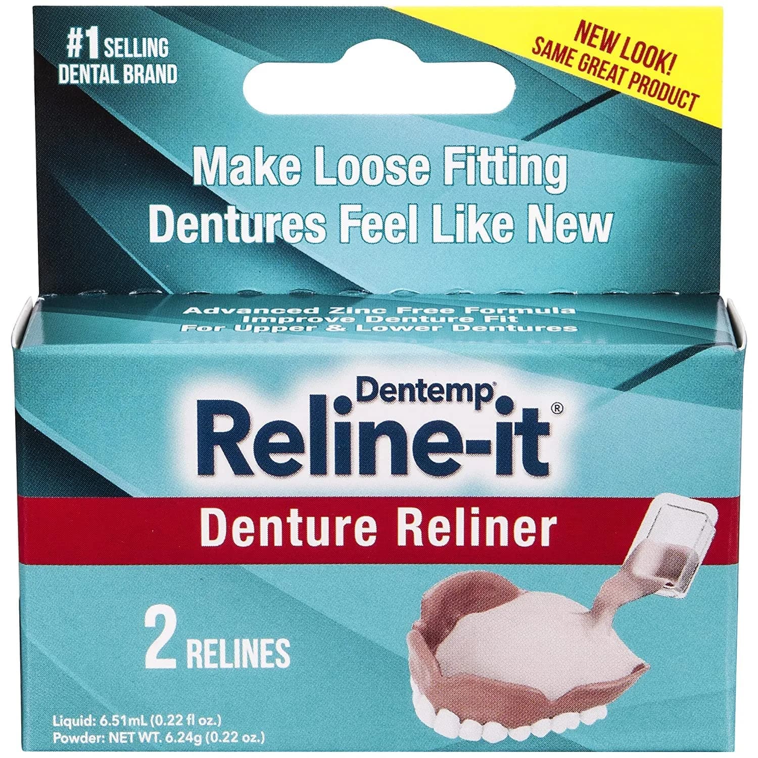 Dentemp Reline-It Denture Reline Kit Advanced Formula 2 Count (Pack of 1) | Custom Fit for Upper & Lower Dentures — (4 Relines)