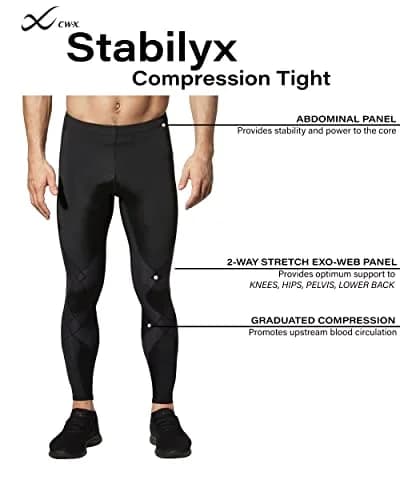 CW-X Men's Stabilyx Compression Tights, 225809A | Support joints & stability, moisture-wicking, UV protection thumbnail 3