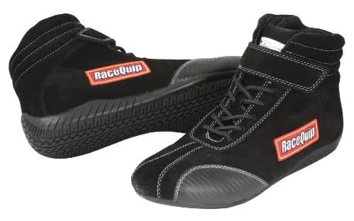 RaceQuip 305 Euro Carbon L Driving Shoes SFI 3.3/5 Black Size 1 | Flame Retardant Suede Leather, Lightweight, Comfort thumbnail 2