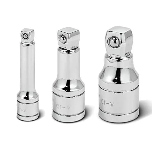 Powerbuilt 3-Piece Wobble Extension Set 1/4" 3/8" 1/2" | Up to 25° Flexibility, Chrome Vanadium Steel thumbnail 1